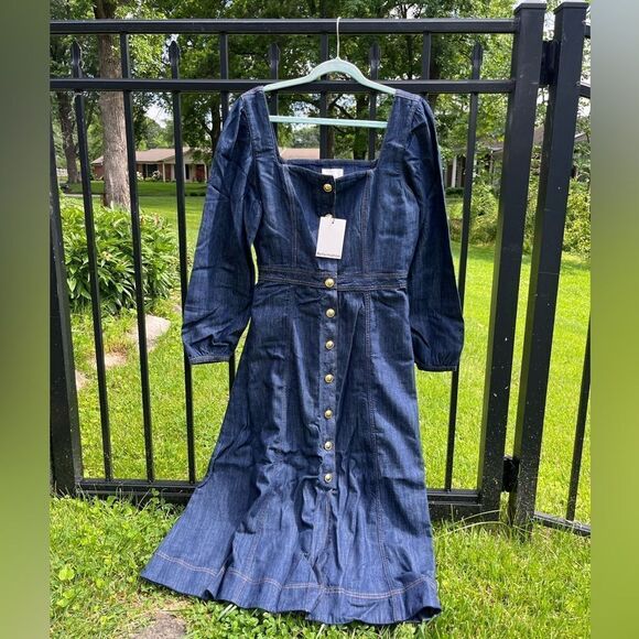 Reformation Celeste Denim Maxi Dress NWT - Picture 6 of 10